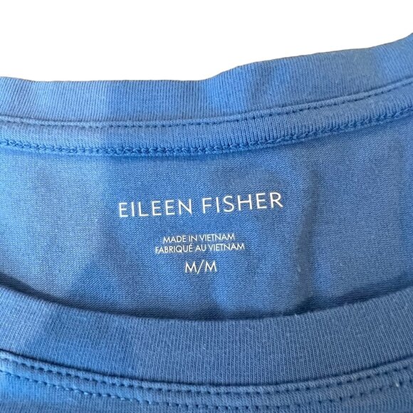 Eileen Fisher Tshirt Dress M Sky Blue Organic Cotton Jersey Mini Size Medium - Picture 7 of 9